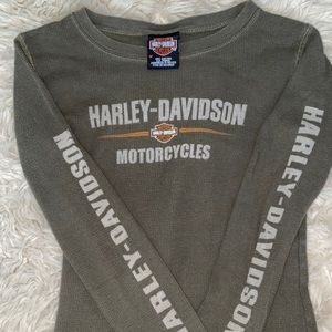 Harley Davidson Army Green Long Sleeve Shirt
